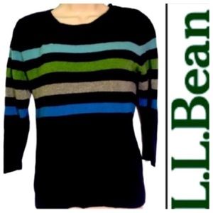 L.L Bean Cashmere blue striped
sweater size small